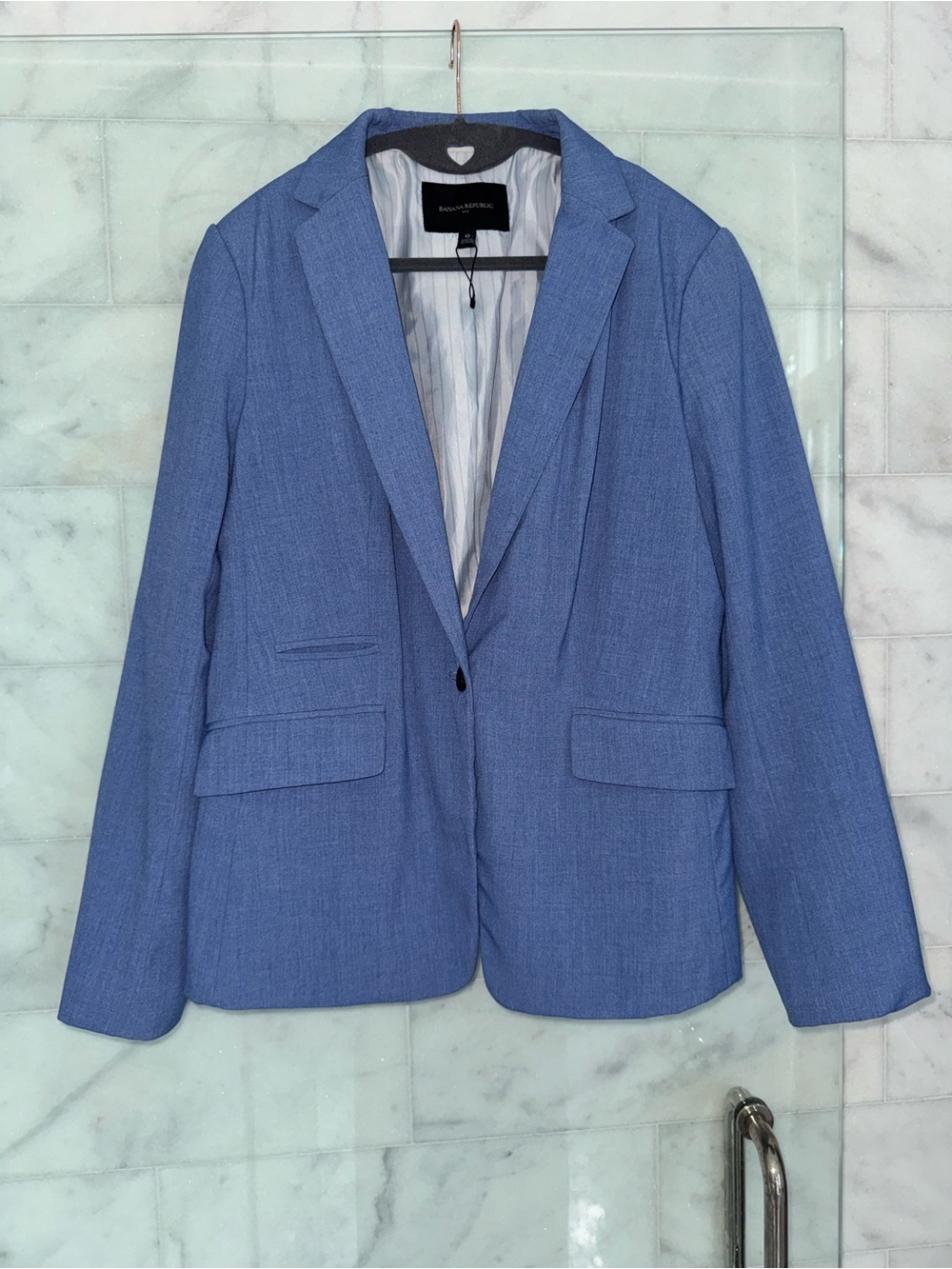 Banana Republic Blue Tailored Blazer Size 10 One Button Career Jacket